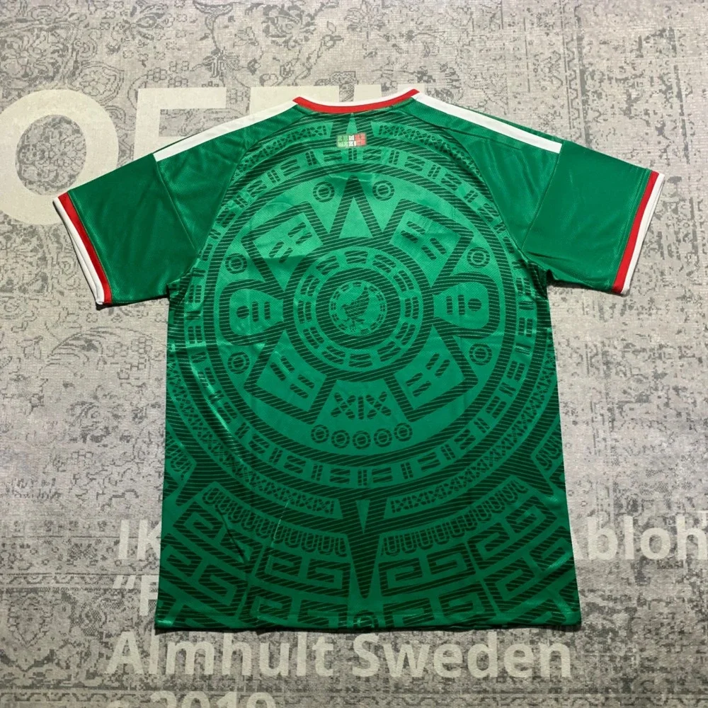 Adidas Mexico Soccer Jersey Mens XL Green New Aztec Graphic Slim Fit Shirt